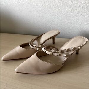 Marc Fisher Nude Studded Strappy Heels size 10